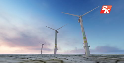 3D Animated Wind Turbines for Renewable Energy Projects