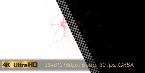 Fluid Red Particle Splatter Reveal Animation