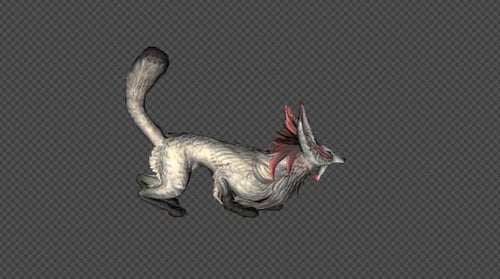 Animated Stylized Fantasy Creature Running and Walking