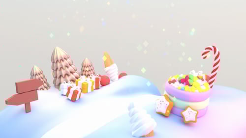 Sweet Candy Christmas Wonderland Loop Background
