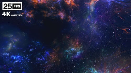 Abstract Cosmic Nebula and Stars Loop Background