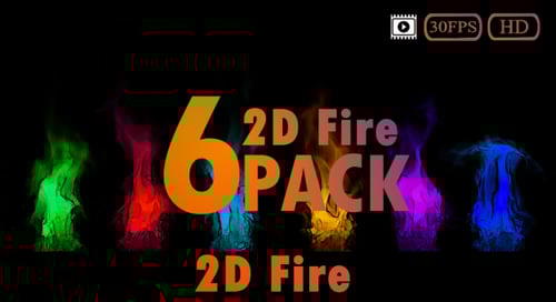 Six Hand-Drawn Colorful Fire Loop Effects Pack