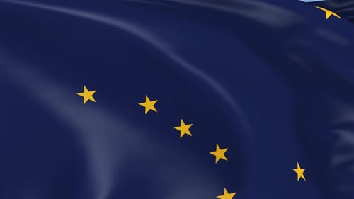 Waving Alaska State Flag Animation