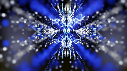 Blue Background Abstract Looped Crystal Butterfly