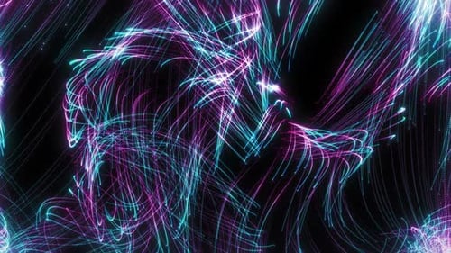 Abstract Neon Particle Trails Background
