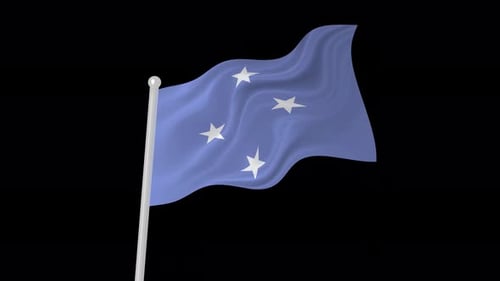Waving Micronesia Flag Animation