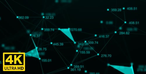 Abstract Digital Network with Connecting Data Points Animation