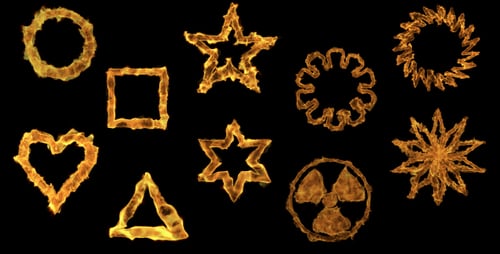 Looping Animated Fiery Shapes with Alpha Channel