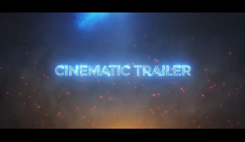 Epic Cinematic Trailer Title with Neon Glow Effects