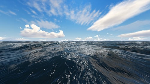Endless Ocean Waves and Clear Blue Sky Animated Background