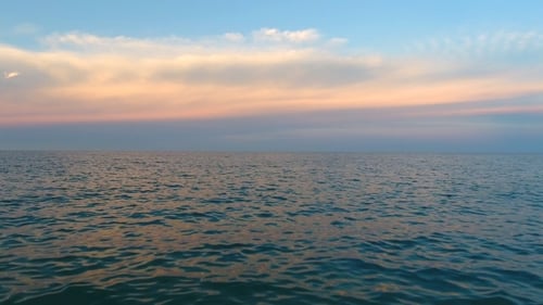 Aerial View of Sea at Sunset Light in Italy