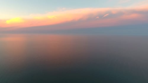 Aerial View of Sea at Sunset Light in Italy