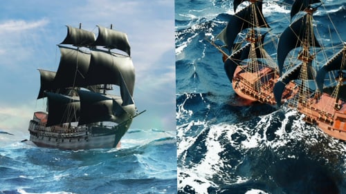 Piratenschiff. Version 2 (Packung mit 2)