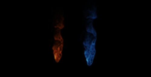 Eight Animated Looping Fire and Blue Energy Smoke Elements