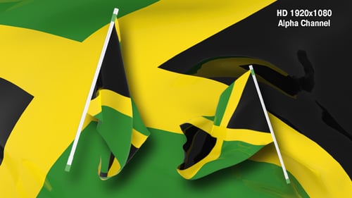 3D Jamaica Flag Waving Transition Animation
