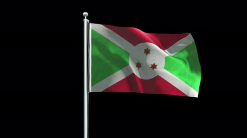 Burundi National Flag Waving Animation