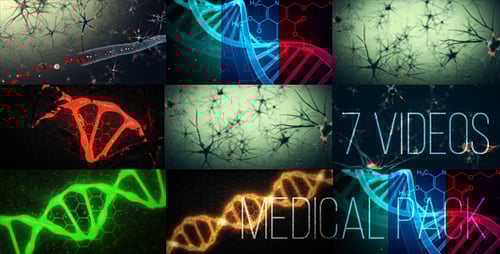 Animated Medical Science Backgrounds with Neuron and DNA Graphics
