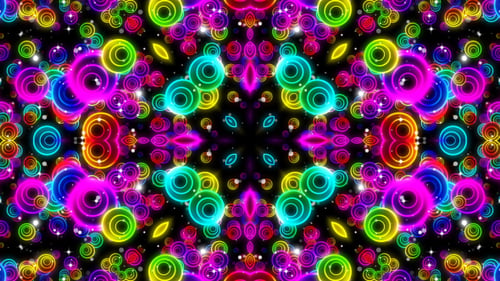 Abstrakte Neonkreise Kaleido