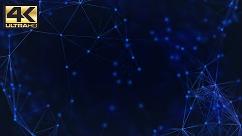 Dynamic Blue Geometric Plexus Network Abstract Background Loop