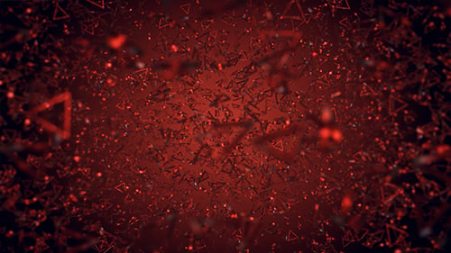Fundo 3D de triângulo vermelho voador