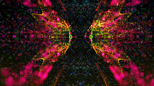 Dynamic Symmetrical Colorful Particle Flow Loop Background
