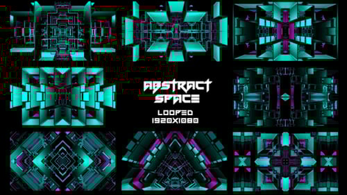 Abstract Space Neon Geometric Tunnel Loops Pack