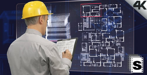 Architect Using Futuristic Screen
