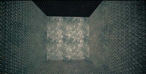 Dark Industrial Metal Tunnel Background Loop