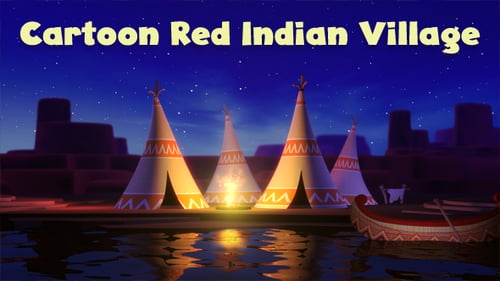 Desenho animado Red Indian Village Loop