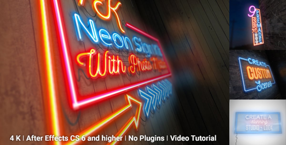 Neon Sign Kit With Photo Motion, Titles ft. custom neon sign & intro ...