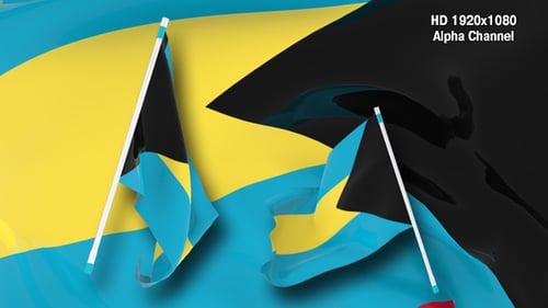 Realistic Waving Bahamas Flag Motion Graphic