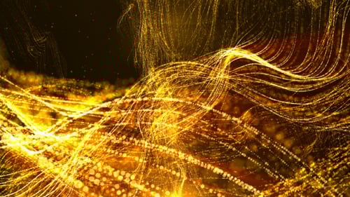 Elegant Golden Shimmering Particle Lines Background Animation
