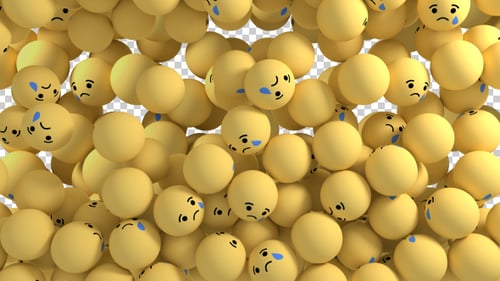 Animated Crying Emoji Screen Fill Transition