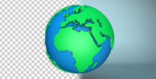 Looping 3D Earth Globe Rotation Animation
