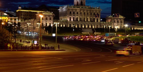 Busy Night Traffic in the City