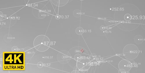 Animated Abstract Network with Digital Data Connections