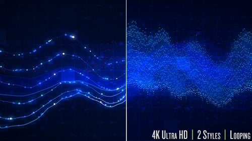 Futuristic Abstract Data Waves Animated Background