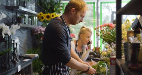 Florists in Shop Working