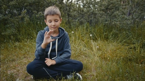 Garçon joue avec Fidget Spinner