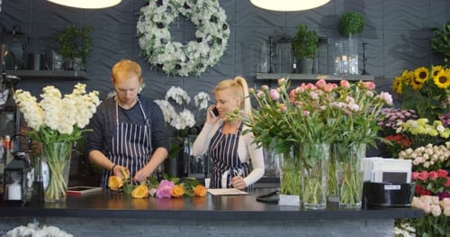 Coworkers in Floral Shop