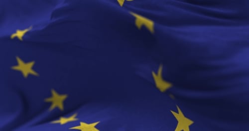 Waving European Union Flag Animation