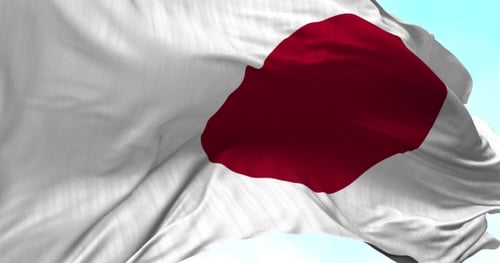 Realistic Waving National Flag of Japan Animation