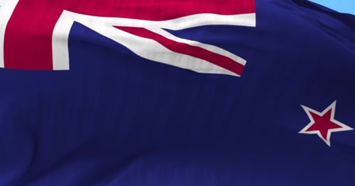 New Zealand Flag in the Wind