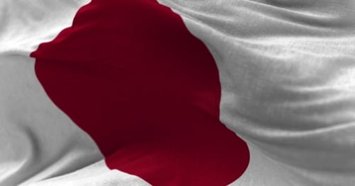 Waving Flag of Japan Seamless Loop