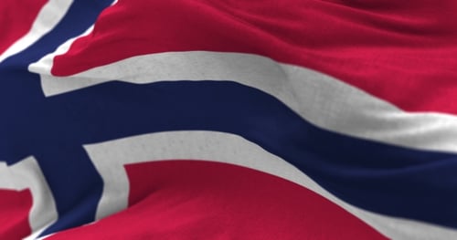 Realistic Waving Norway Flag Loopable Animation