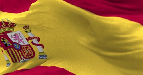 Realistic Waving Flag of Spain Background