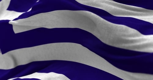 Realistic Greece Flag Waving Seamless Loop Animation