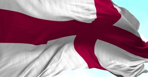England Flag Waving Realistic Animation Loop