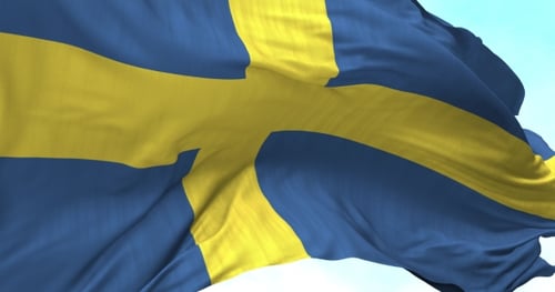 Realistic Waving Swedish Flag Seamless Loop Background