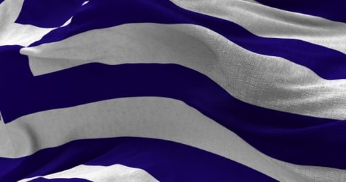 Realistic Waving Greek Flag Loop Animation